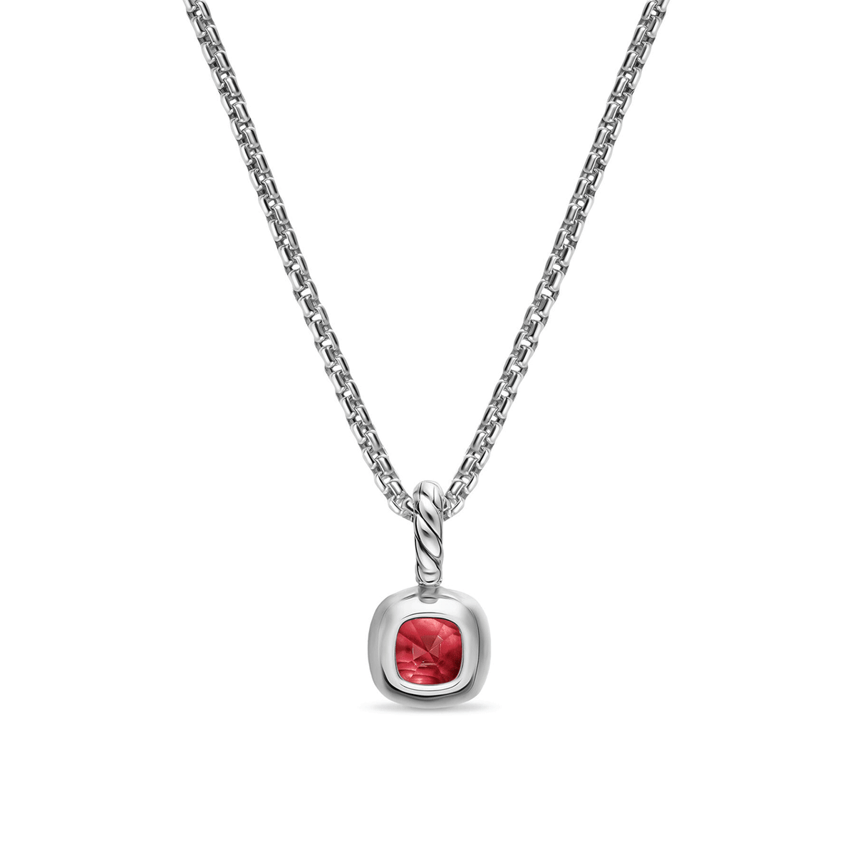 David Yurman Mini Cushion Cut Amulet in Rhodolite Garnet