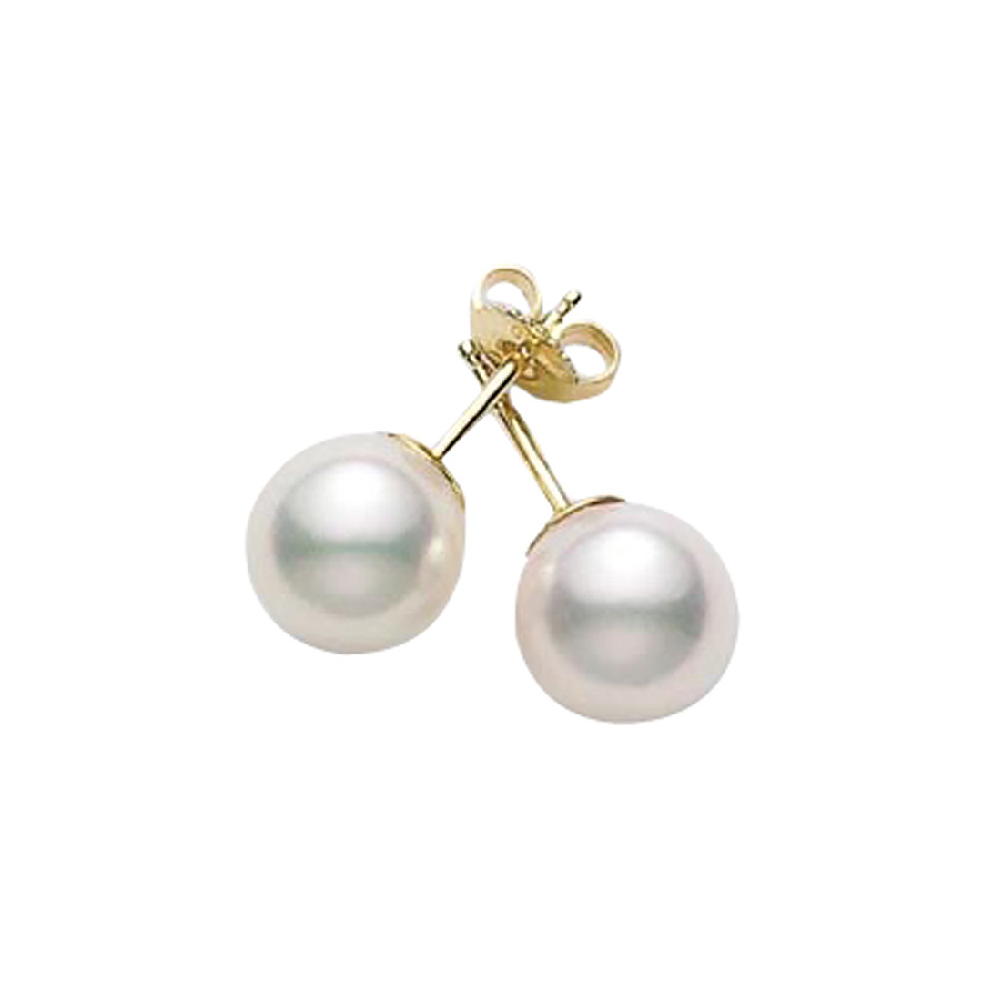 Mikimoto 18k Yellow Gold Akoya 4.5mm A Pearl Studs