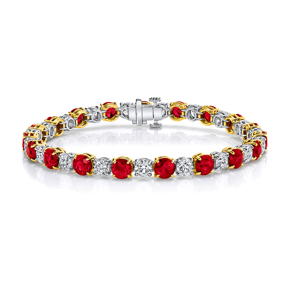 Private Reserve Line Bracelet With Rubies 10.80 Total Weight
