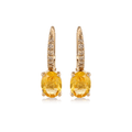 Hamilton Facet Collection 18k Yellow Gold and 1.60 Total Weight Yellow Tourmalines Sapphire Earrings