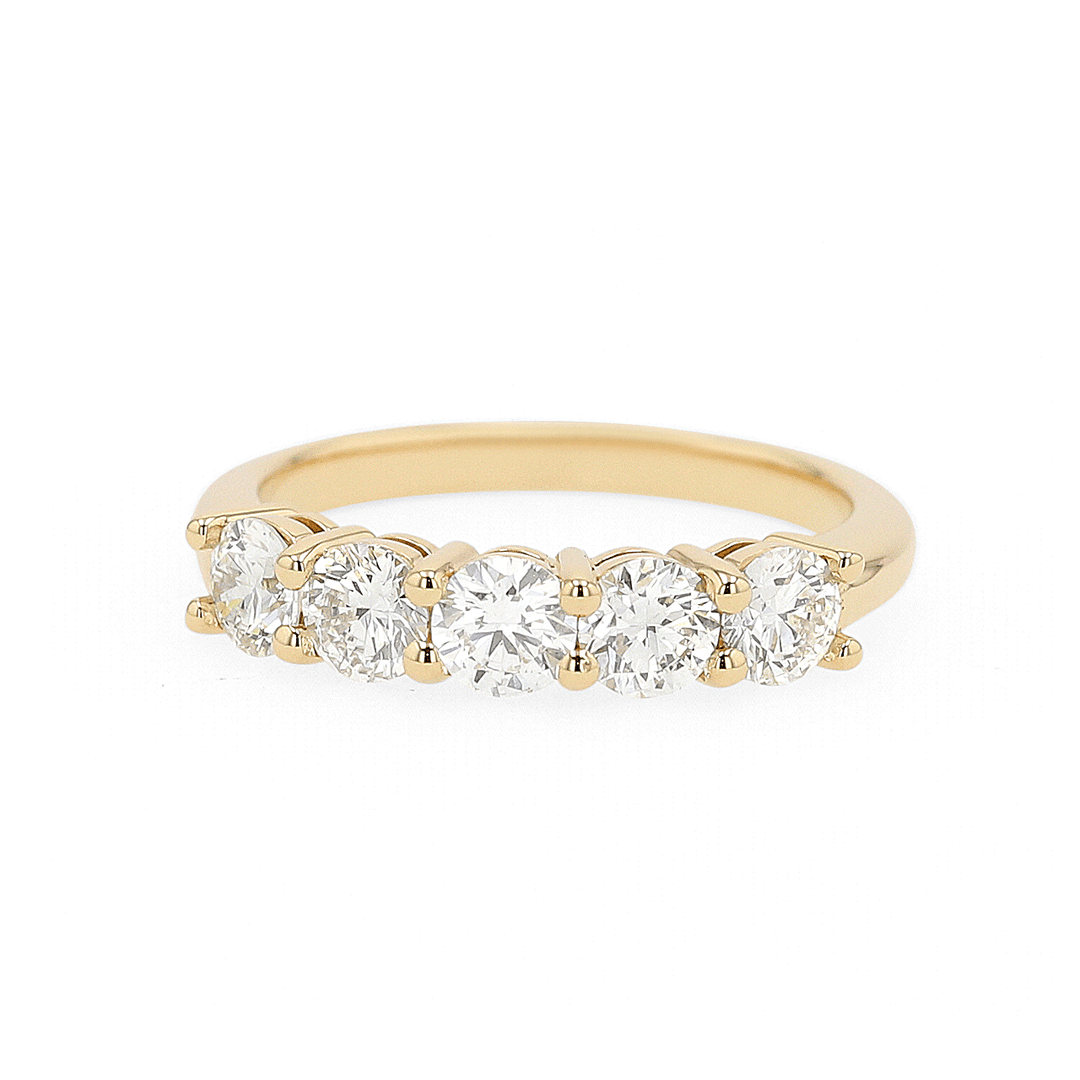 18k Yellow Gold and 1.30 Total Weight Diamond Band