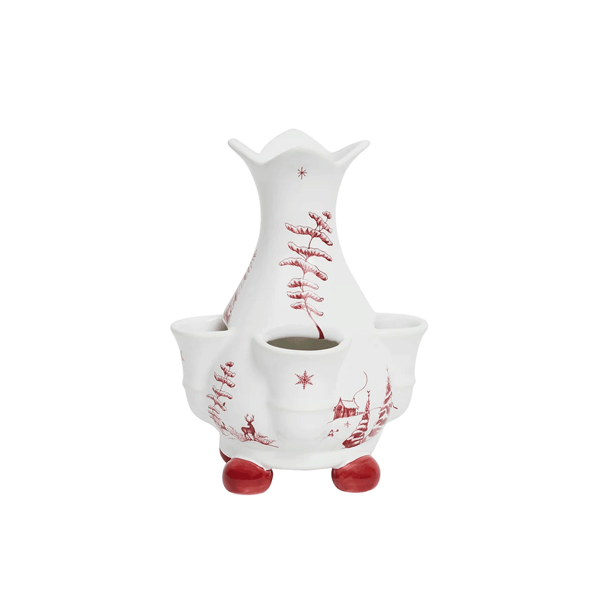 Juliska Country Estate Winter Frolic 6" Tulipiere Vase - Ruby