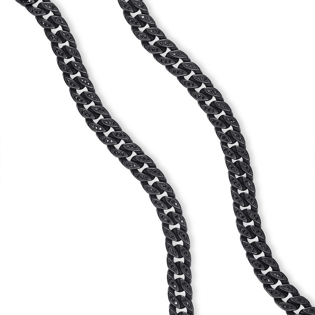 David Yurman Curb Chain Necklace Black Titanium, 8mm 20 Inch