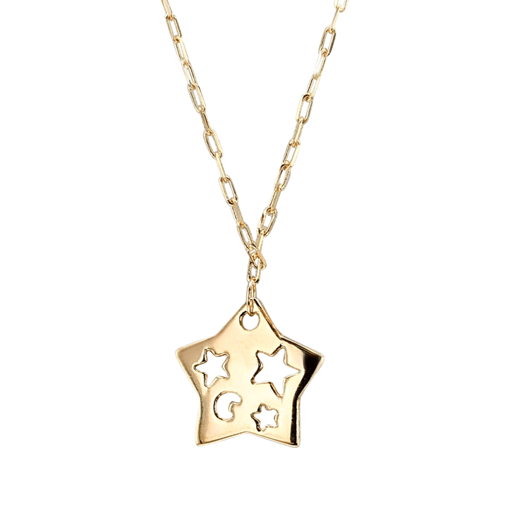 14k Yellow Gold Cut Out Star Pendant