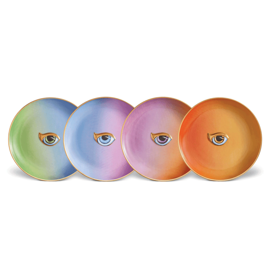 L'Objet Multi Color Lito Plates Set of 4