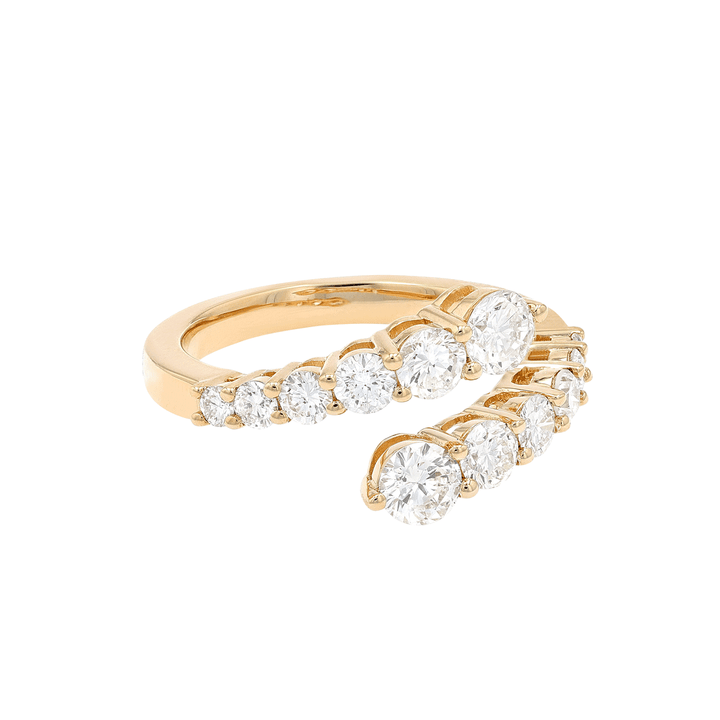 18k Yellow Gold Bypass Diamond Ring
