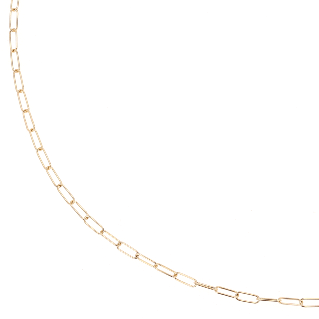 14k Yellow Recycled Gold Extra Small 2.2mm Long Link Chain 16" Necklace