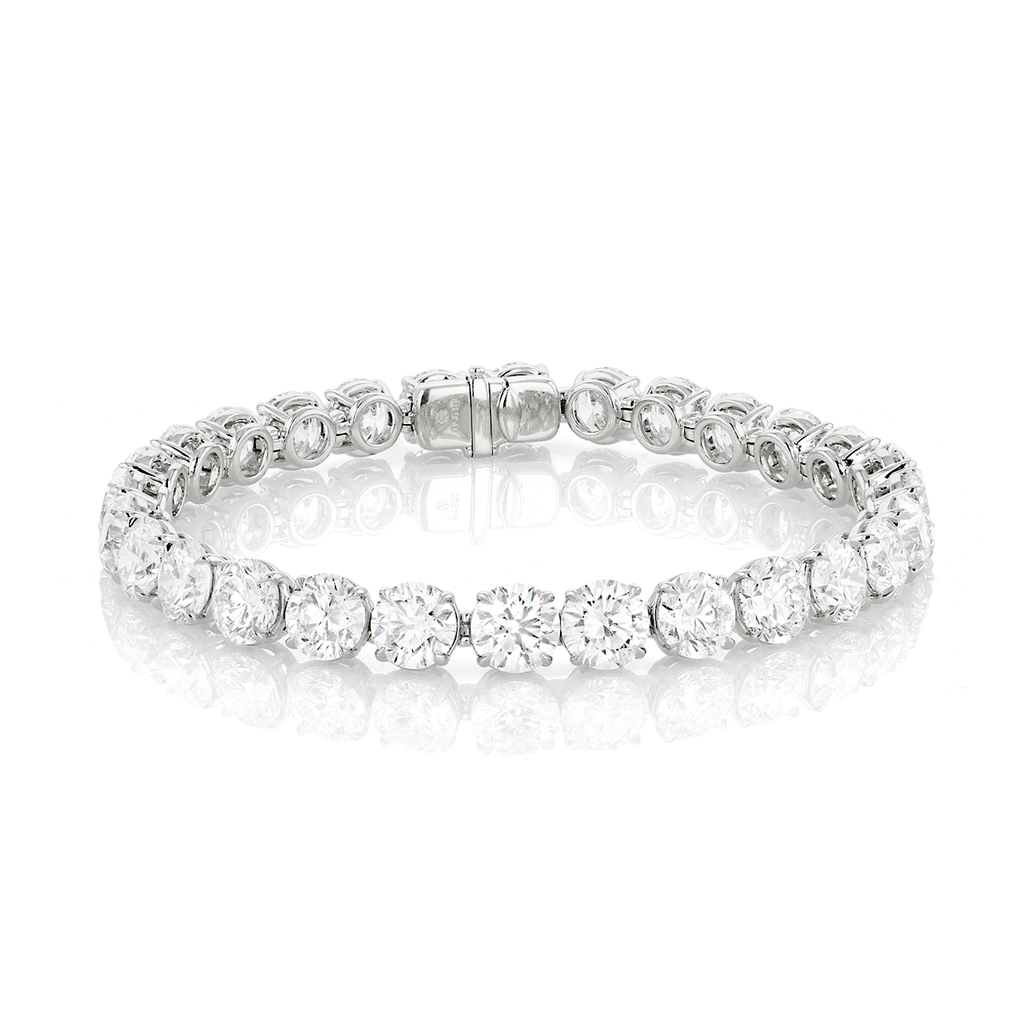Hamilton Signature Collection Platinum and 25.43 Total Weight Natural Diamond Line Bracelet