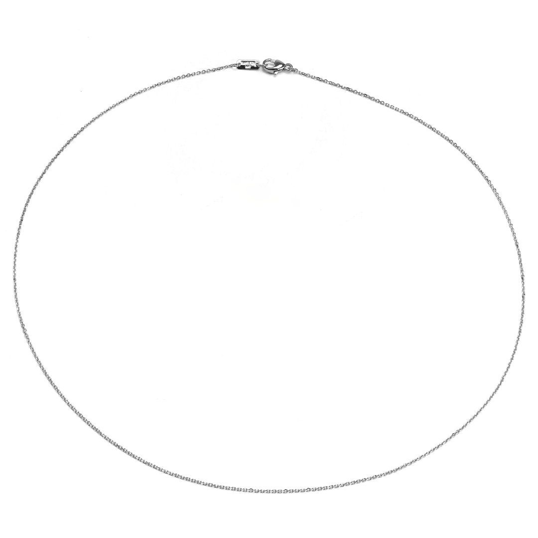 Hamilton Collection Mercer 14k White Recycled Gold 1.2mm Cable 18 Inch Necklace