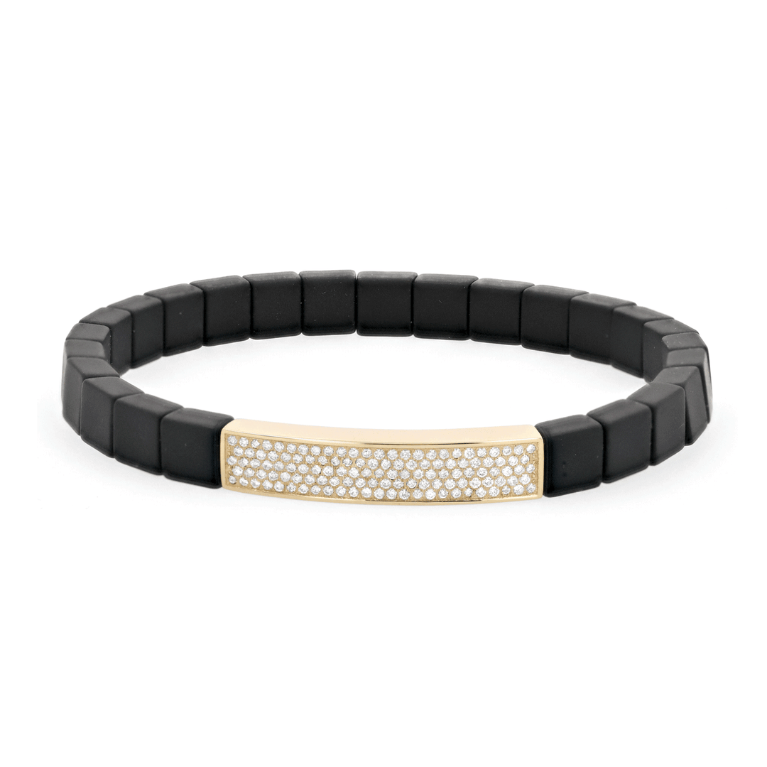 18k Yellow Gold and Diamond Pave Bracelet