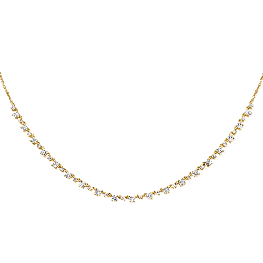 14k Yellow Gold and Diamond 1.70 Total Weight Necklace