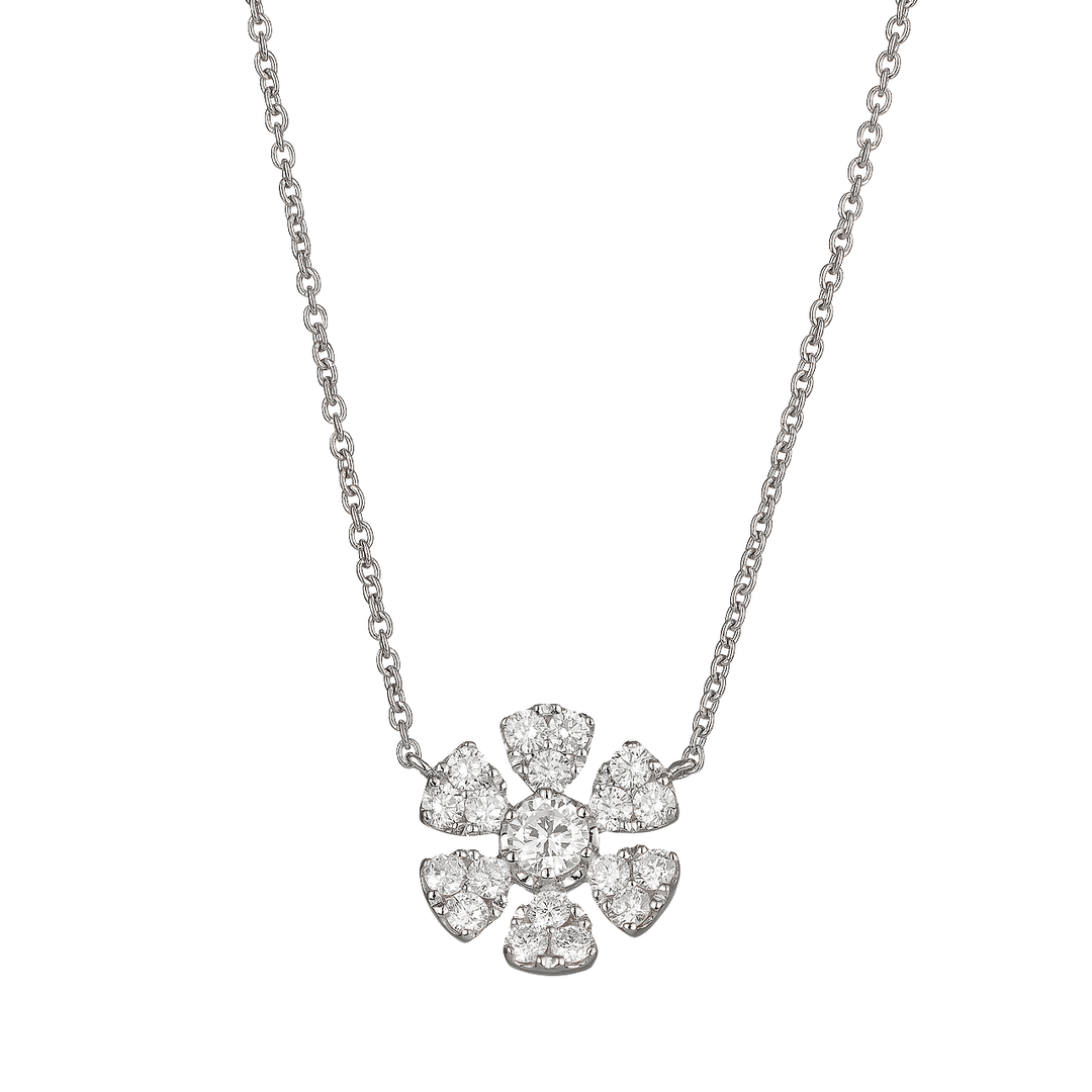 Hamilton Fleur 18k White Gold and Diamond .41 Total Weight Pendant