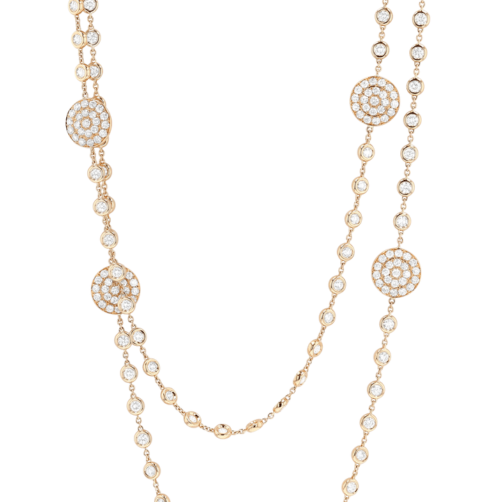 18k Rose Gold Diamonds By The Yard 19.82 Total Weight Necklace