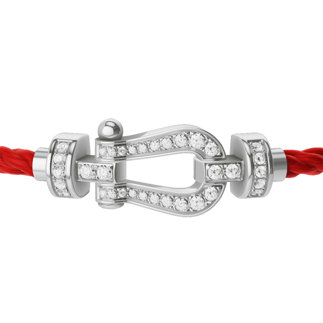FRED Red Cord Bracelet with 18k White Diamond MD Buckle, Exclusively at Hamilton Jewelers