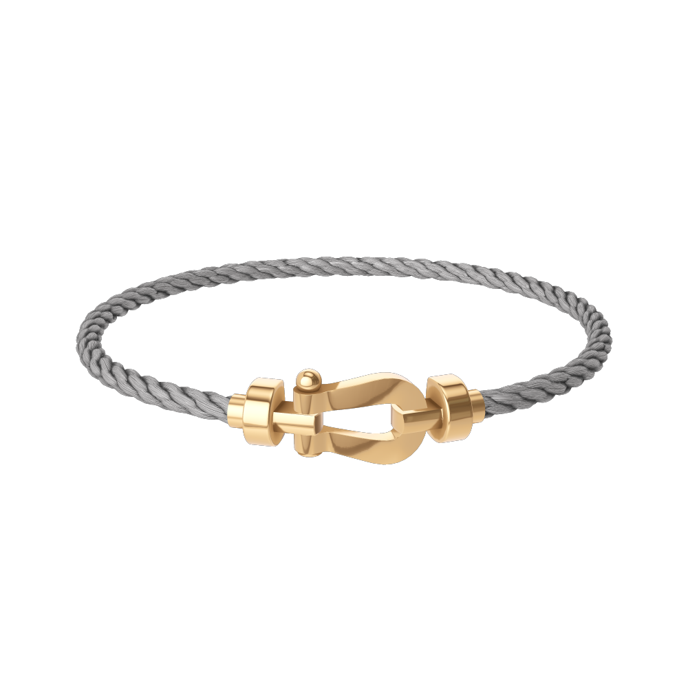 FRED Steel Cord Bracelet with 18k Yellow Gold MD Buckle, Exclusively at Hamilton Jewelers