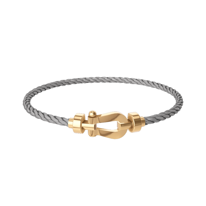 FRED Steel Cord Bracelet with 18k Yellow Gold MD Buckle, Exclusively at Hamilton Jewelers