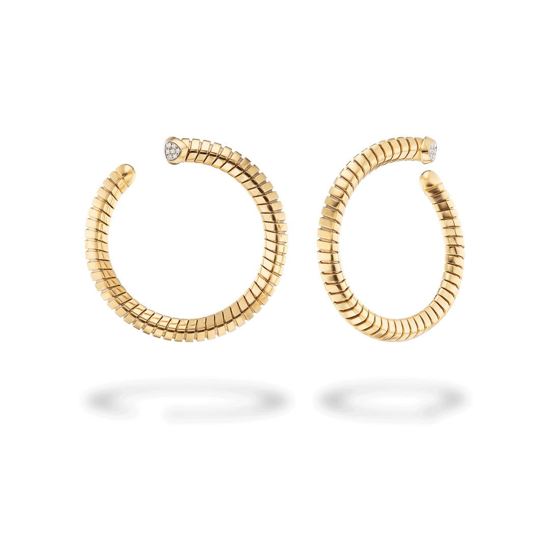 Marina B Trisolina 18k Yellow Gold Diamond Hoops