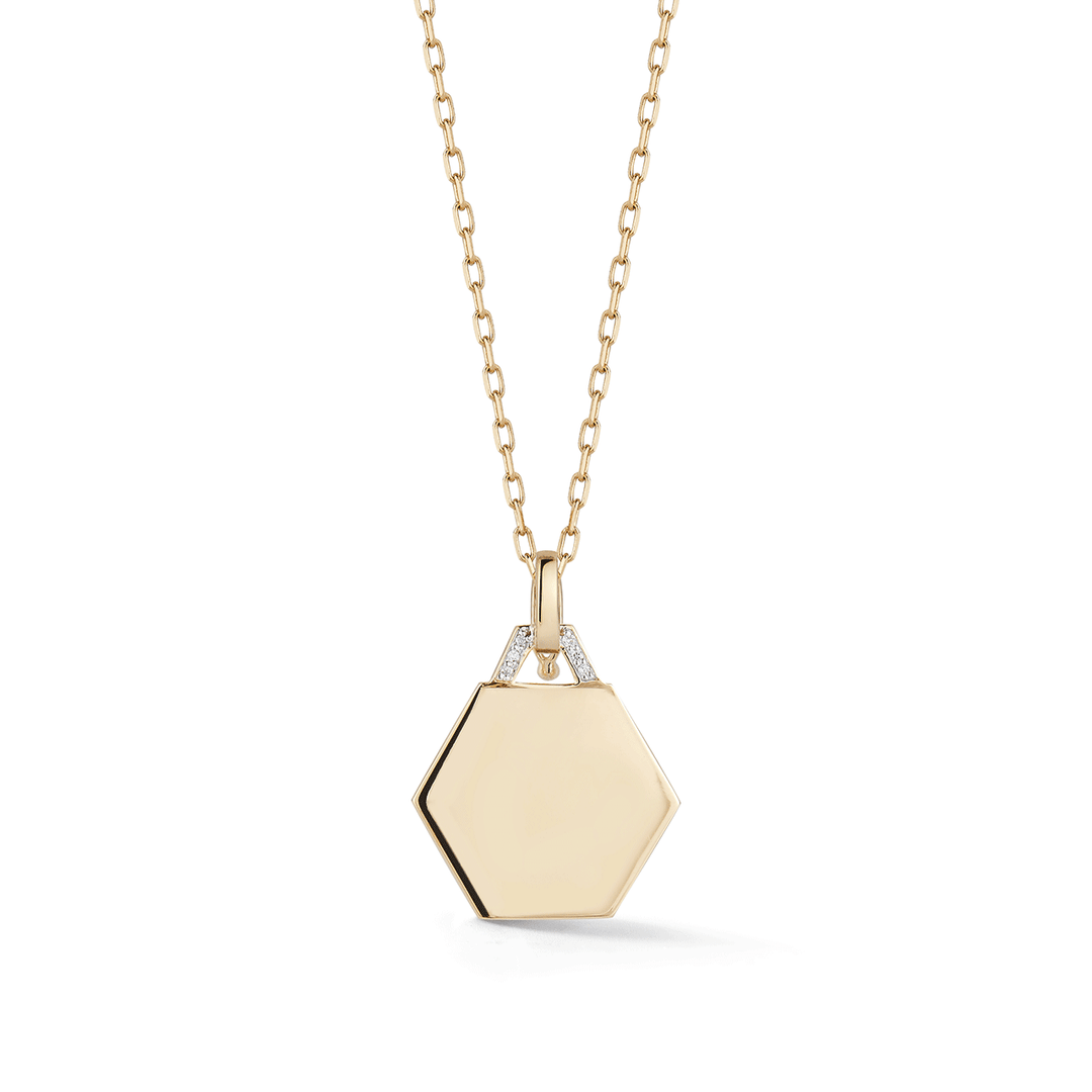 Walters Faith Dora 18k Yellow Gold and Diamond Hexagon Charm