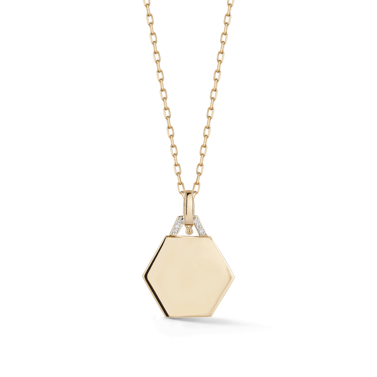Walters Faith Dora 18k Yellow Gold and Diamond Hexagon Charm