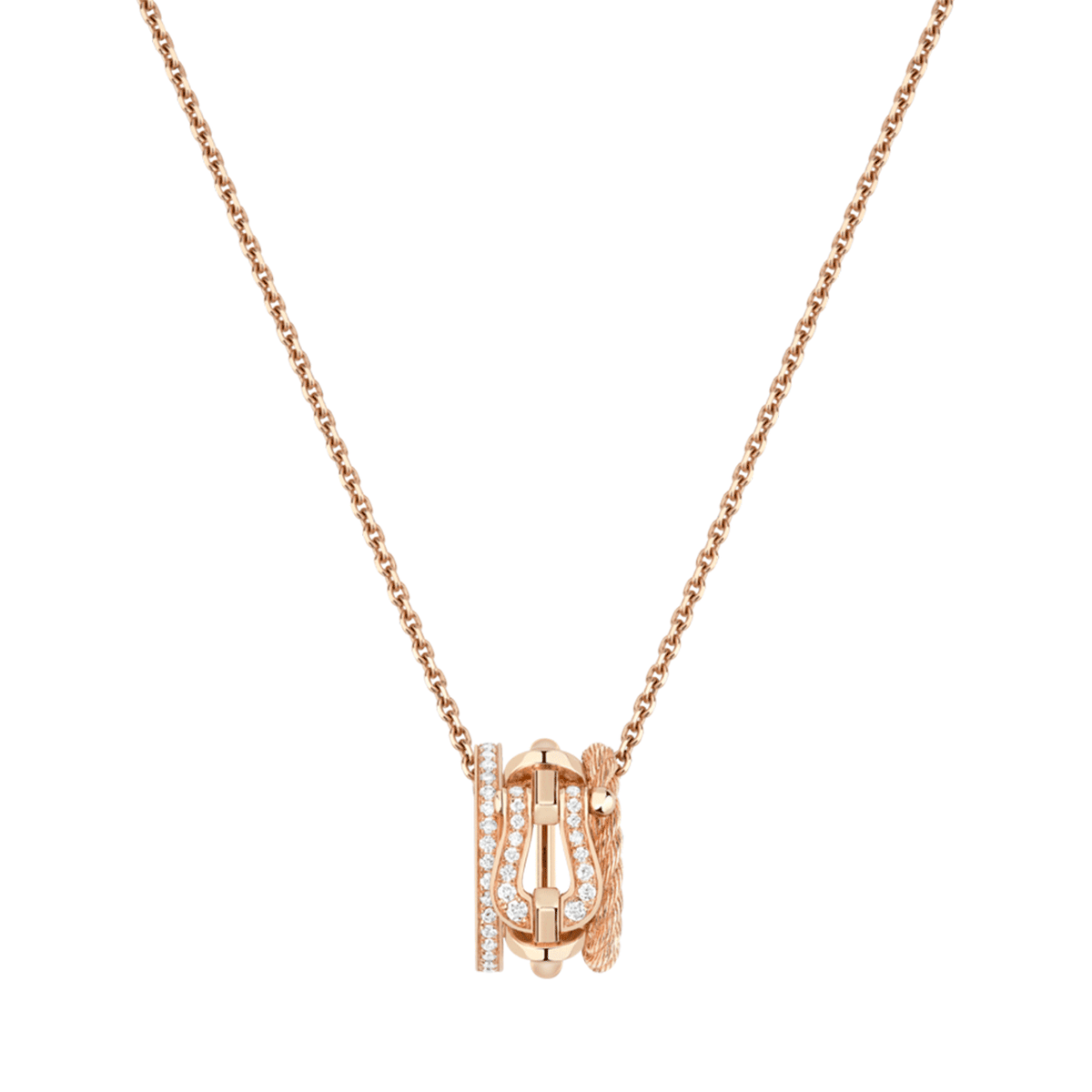 FRED Force 10 Rise 18k Rose Gold and Diamond Necklace
