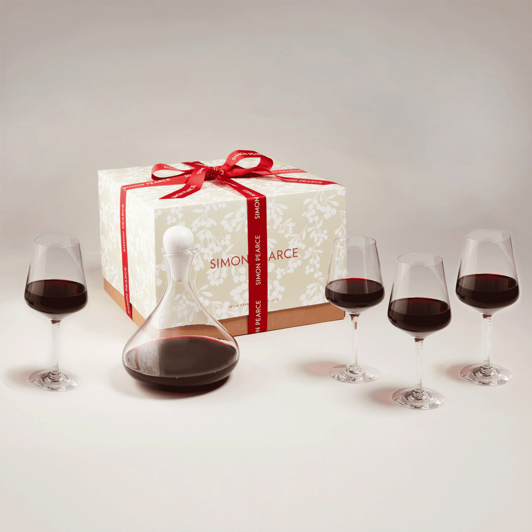 Simon Pearce Vintner Red Wine Glass and Decanter Gift Set