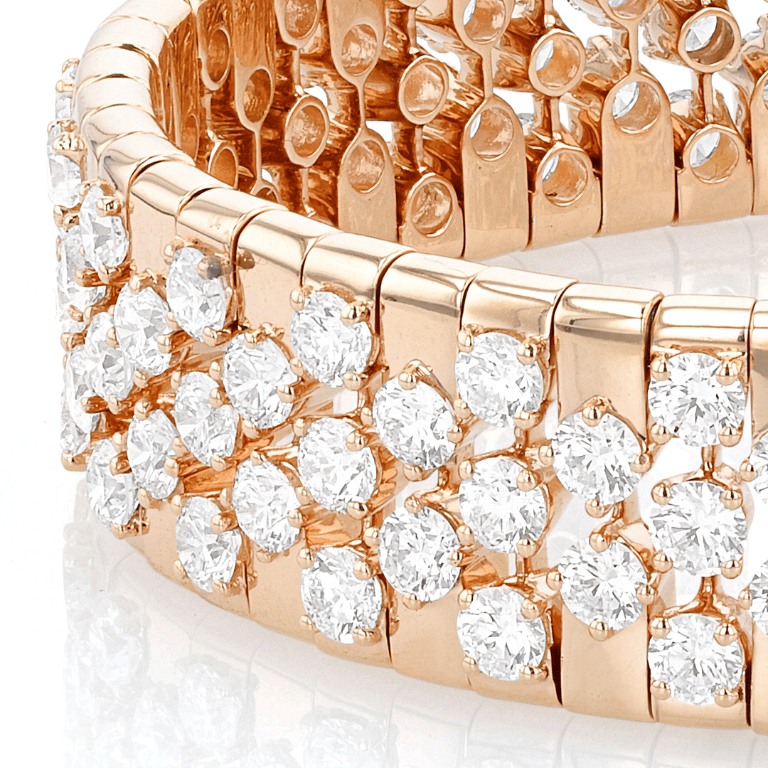18k Rose Gold and 16.20 Total Weight Diamond Fashion Bracelet