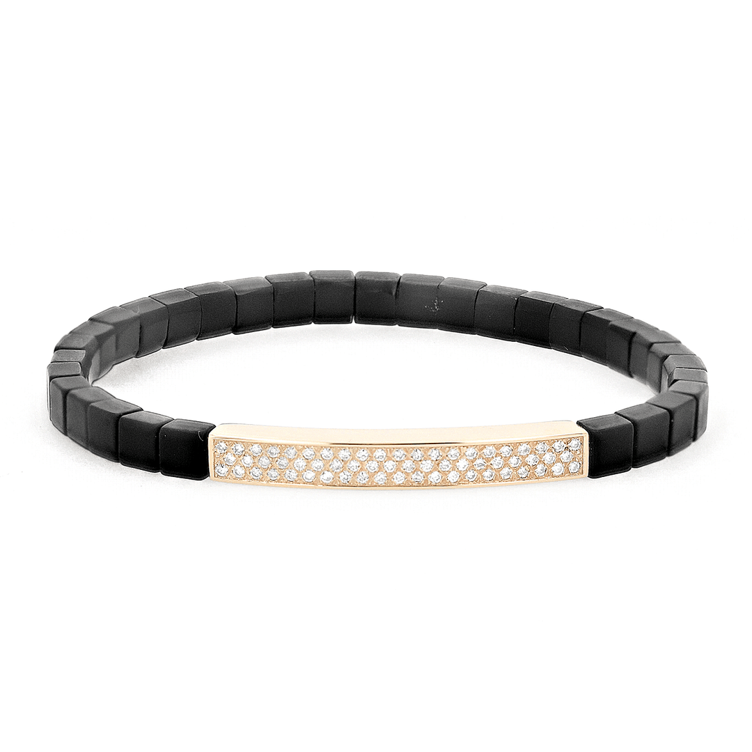 18k Gold and .43 Total Weight Diamond Stretch Bracelet