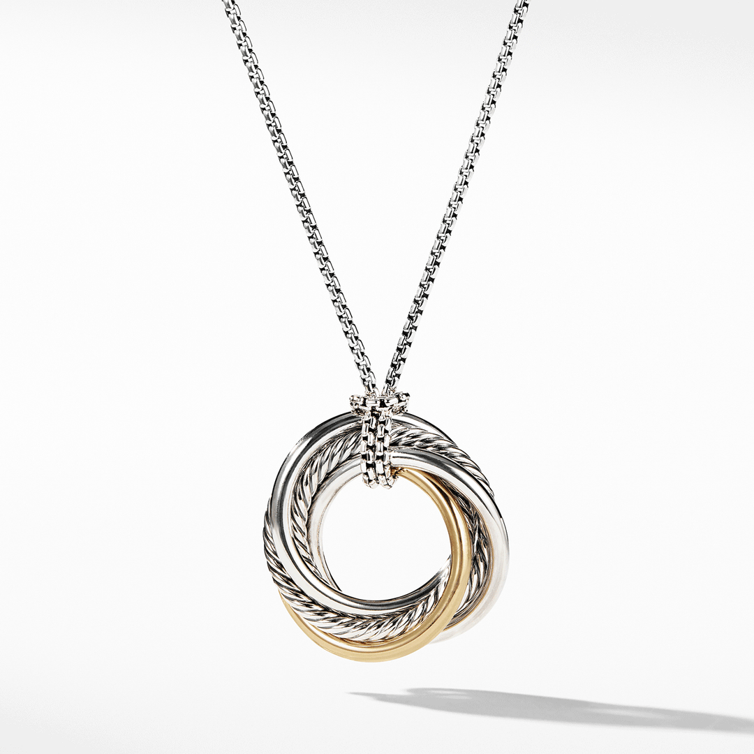 David Yurman The Crossover Collection Small Pendant Necklace with 14k Yellow Gold