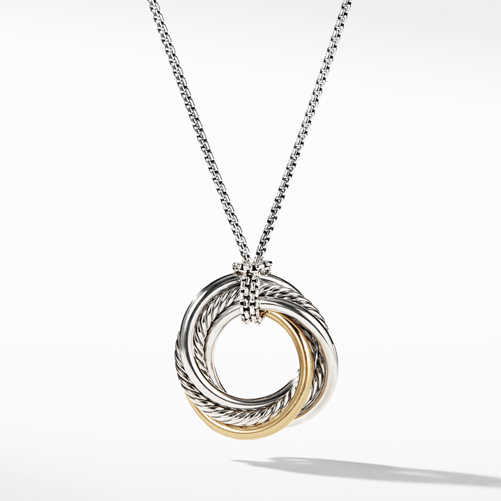 David Yurman The Crossover Collection Small Pendant Necklace with 14k Yellow Gold