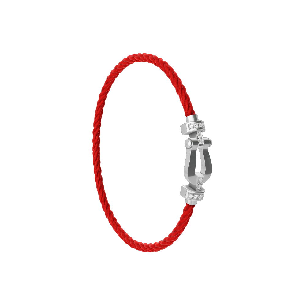 FRED Red Cord Bracelet with 18k Half Diamond MD Buckle, Exclusively at Hamilton Jewelers