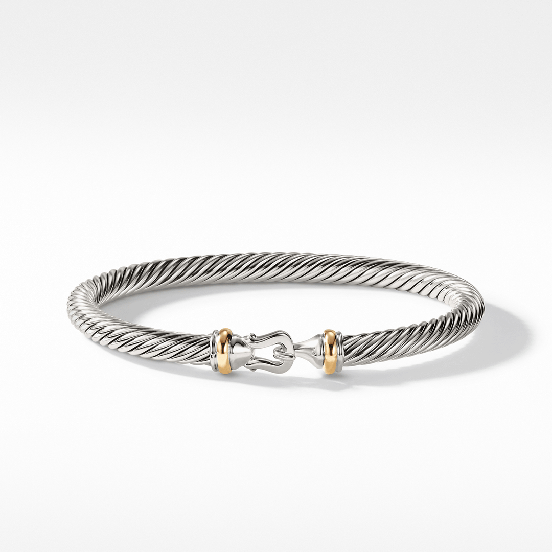 David Yurman Cable Classic Collection Buckle Bracelet with 18k Yellow Gold