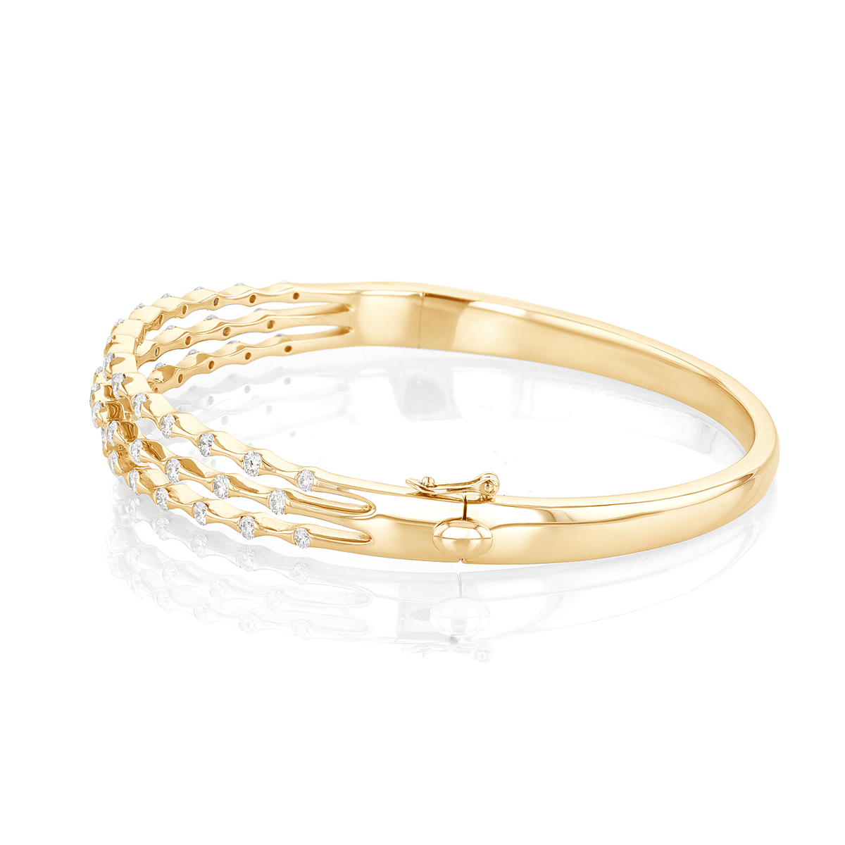 Hamilton Wave Collection 18k Yellow Gold Three Row Diamond Bracelet
