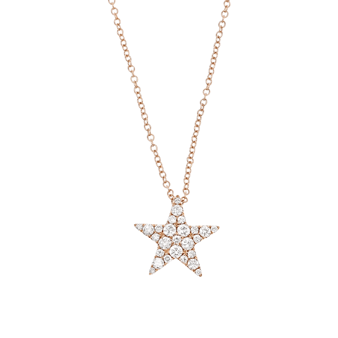 18k Gold and Diamond .40 Total Weight Star Small Pendant