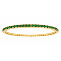 14k Yellow Gold and 2.96 Total Weight Emerald Expandable Bracelet