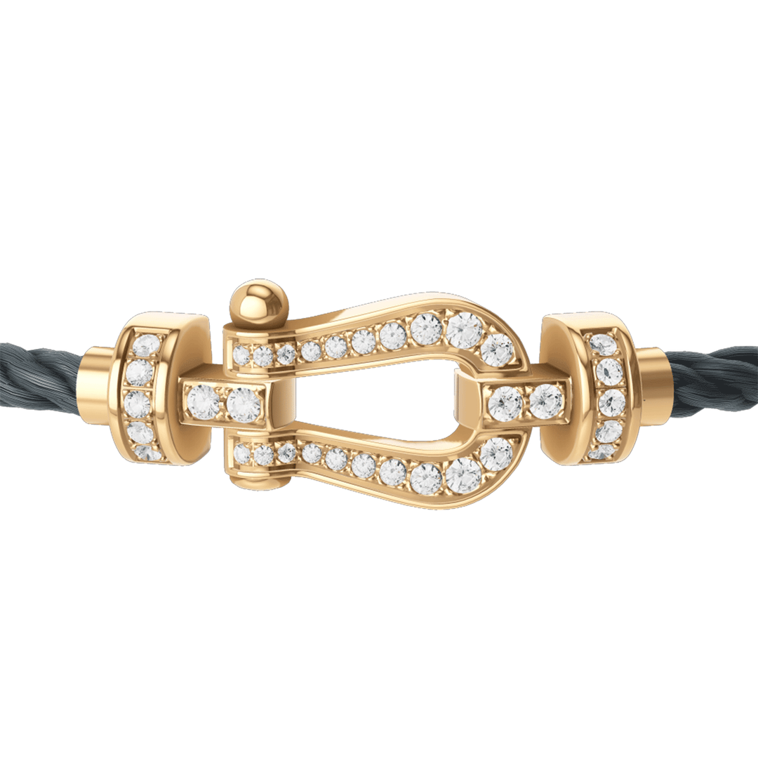 FRED Storm Grey Cord Bracelet with 18k Diamond Buckle , Exclusively at Hamilton Jewelers