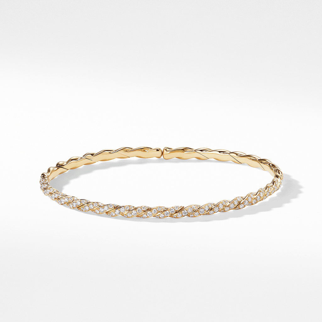 David Yurman Pavéflex Single Row Bracelet with Diamonds in 18k Yellow Gold
