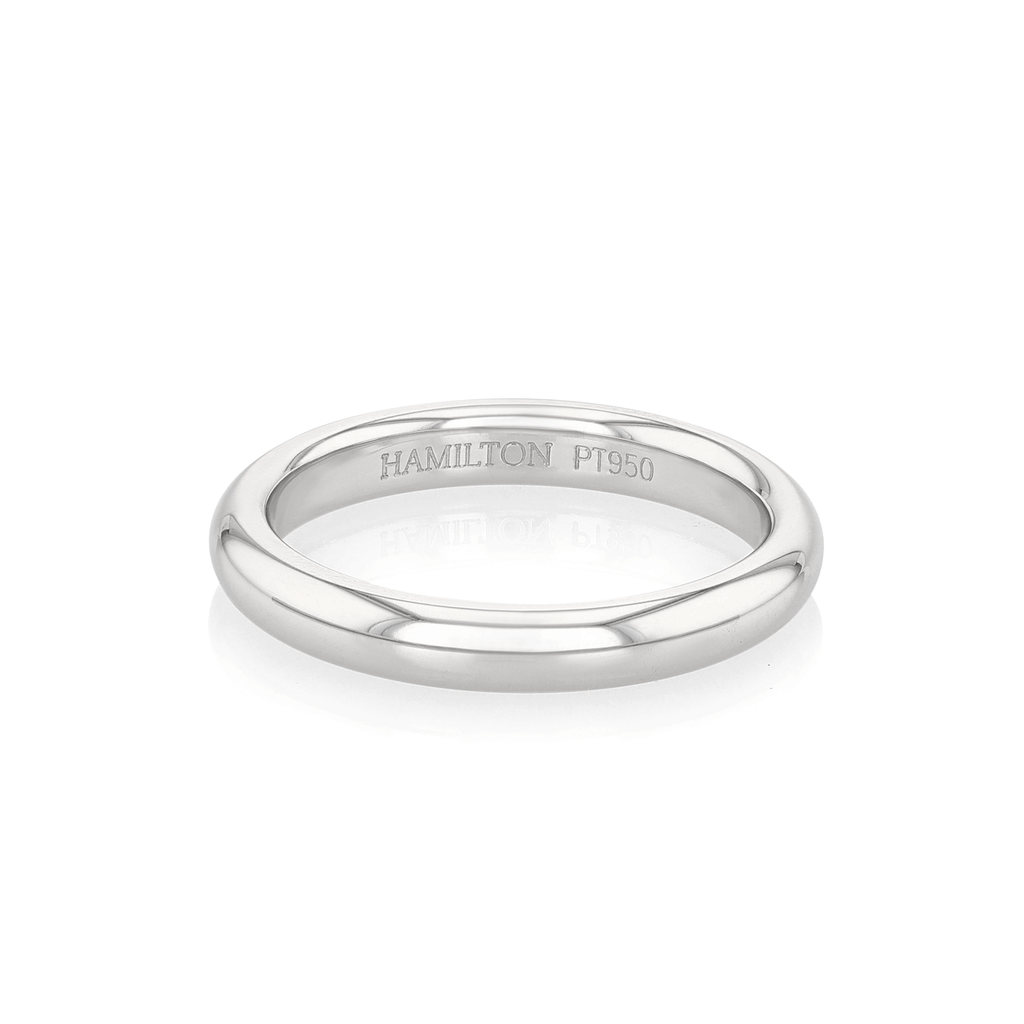 Hamilton Collection Platinum 3mm Comfort Fit Wedding Band