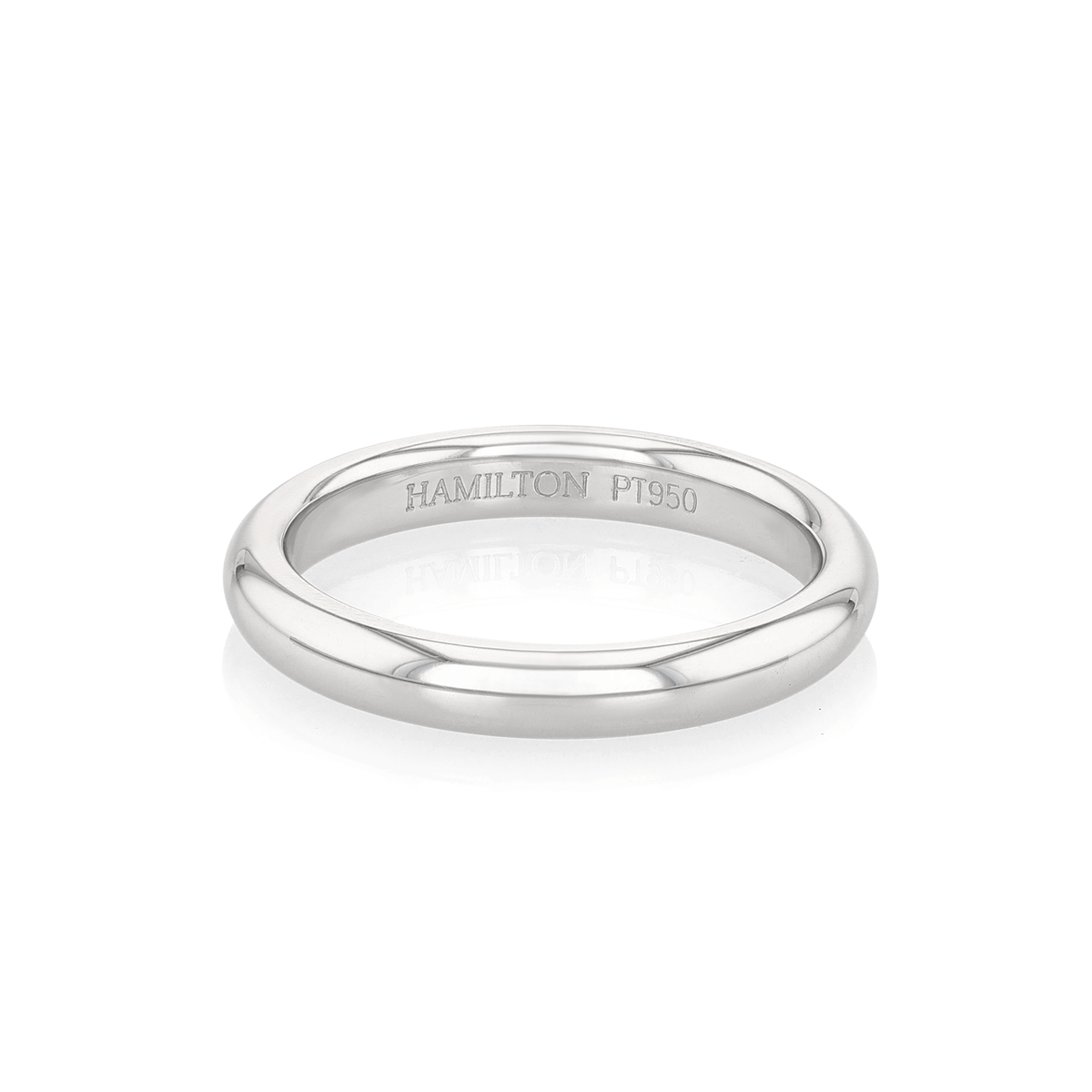 Hamilton Collection Platinum 3mm Comfort Fit Wedding Band