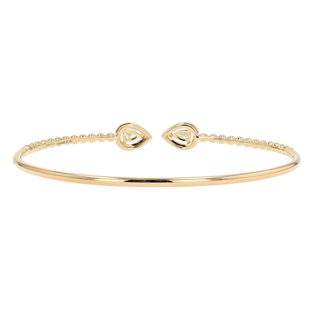 18k Yellow Gold and Pear Shape Diamond .50 Total Weight Halo Bracelet