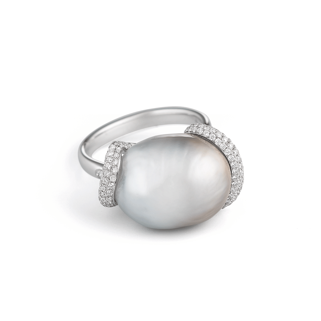 18k White Gold and 13mm South Sea Pearl Ring