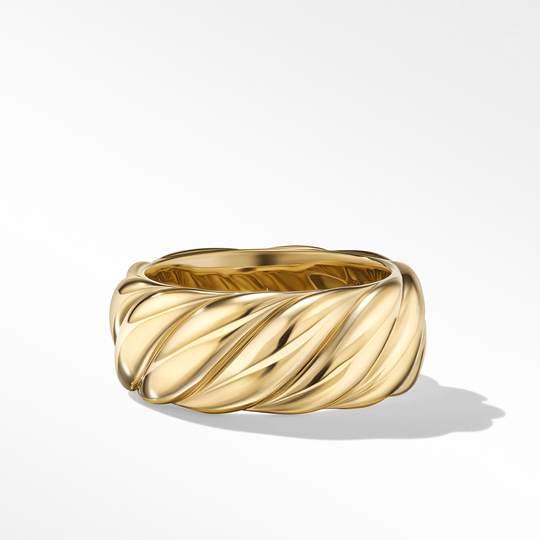 David Yurman Sculpted Cable Band Ring in 18k Yellow Gold