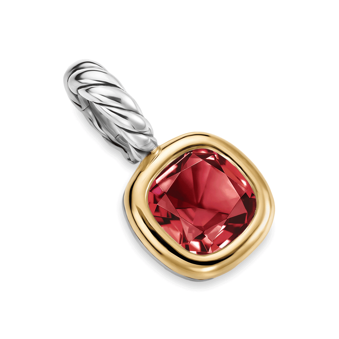 David Yurman Mini Cushion Cut Amulet in Rhodolite Garnet