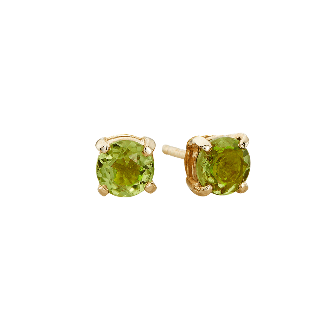 14k 5mm Peridot Birthstone August Stud Earrings