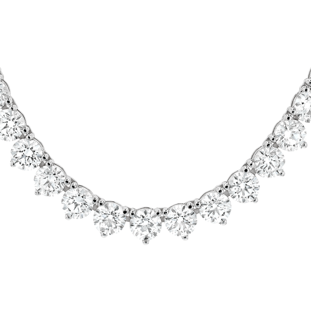 Hamilton Line Collection 18k White Gold and 29.69 Total Weight Natural Diamond Line 17 Inch Necklace