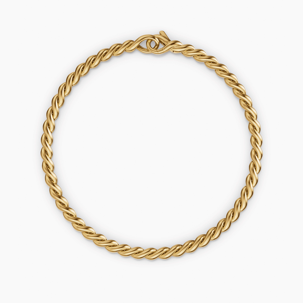 Sculpted Cable Chain Bracelet 18K Yellow Gold Medium