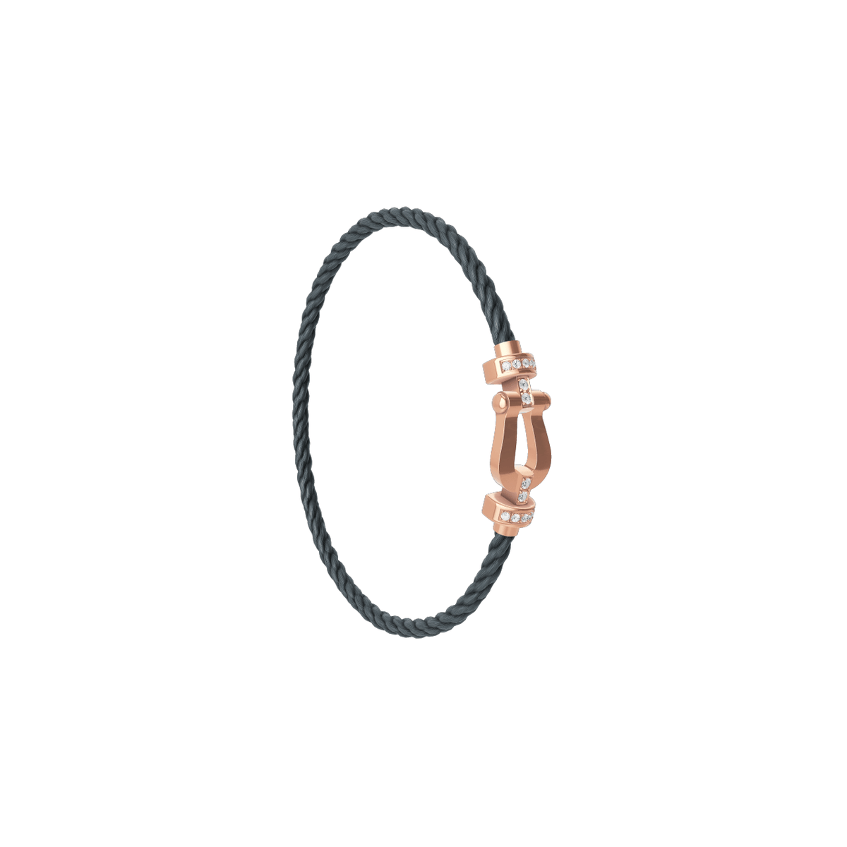 FRED Force 10 Storm Grey Cord 18k Rose Half Diamond MD Buckle, Exclusively at Hamilton Jewelers