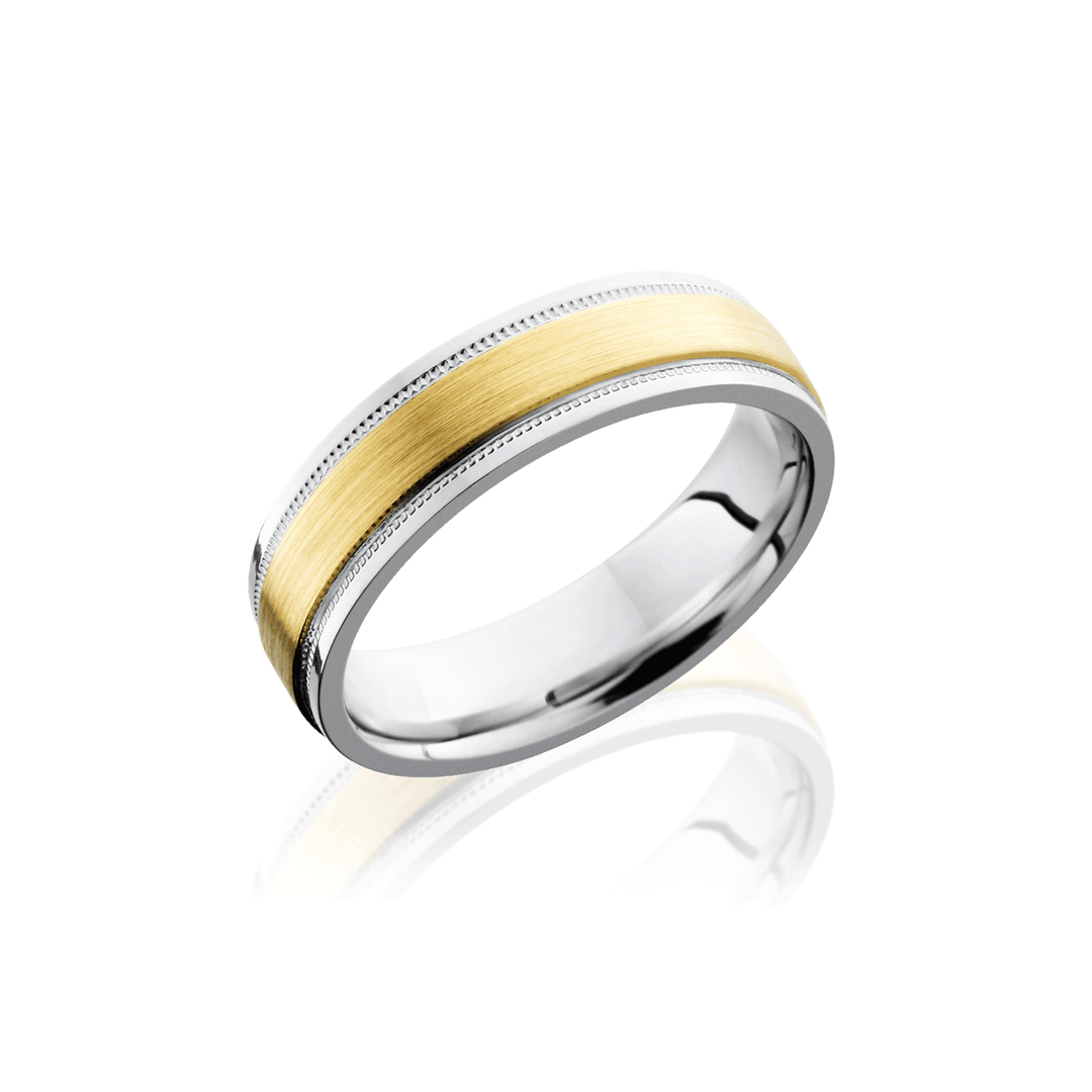 Cobalt and 14k Yellow Gold Wedding Band