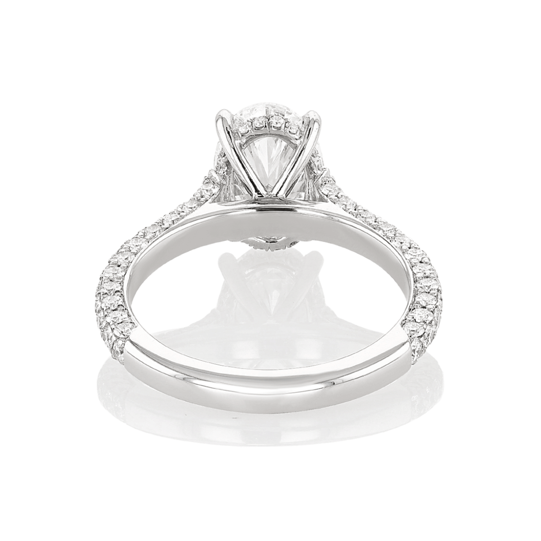 Olivia Platinum and Oval Diamond 2.01 Total Weight Engagement Ring