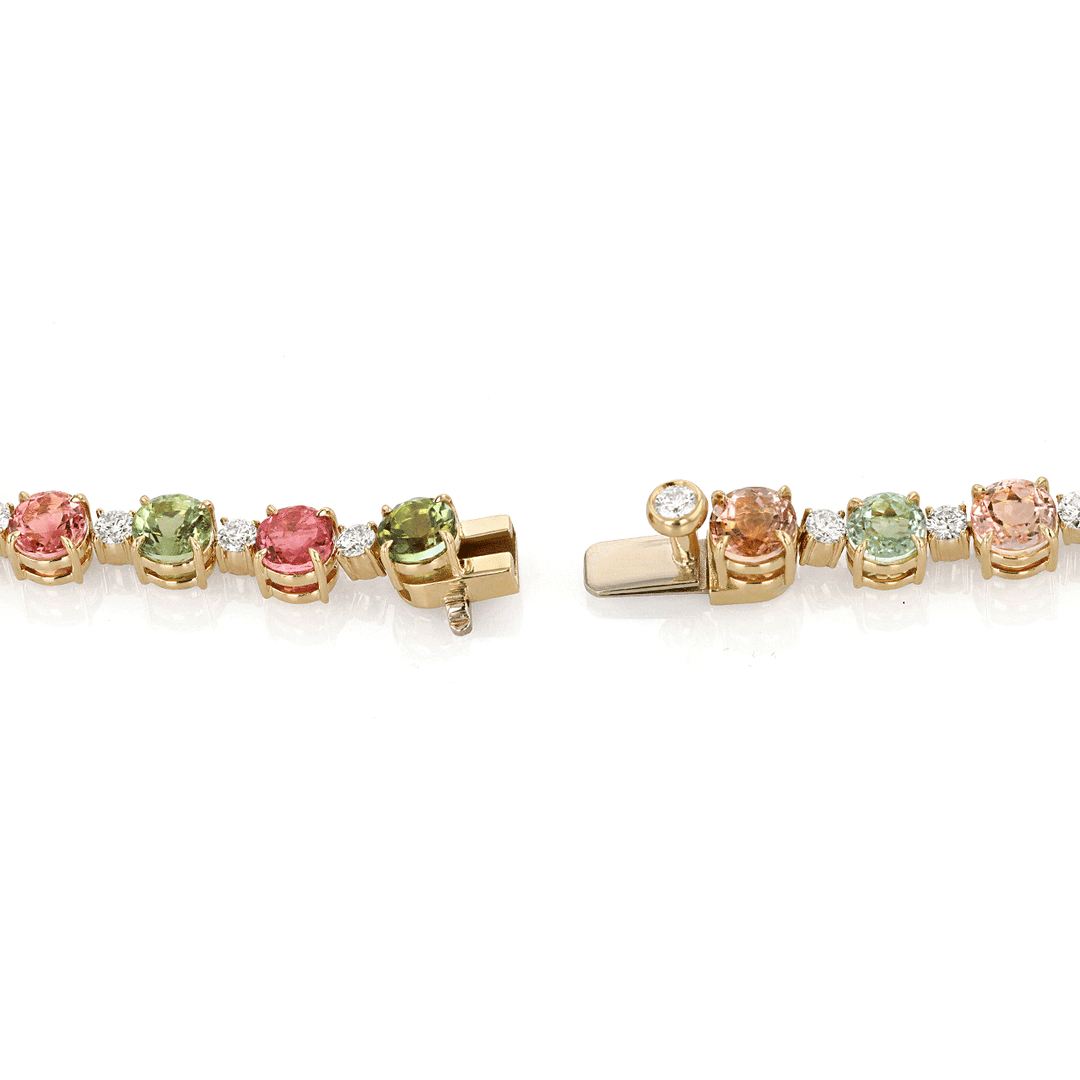 Private Reserve 18k Yellow Gold and Multi Color Tourmaline Necklace