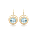 Hamilton Lisette Collection 14k Yellow Gold and 2.60 Total Weight Blue Topaz Bezel Earrings